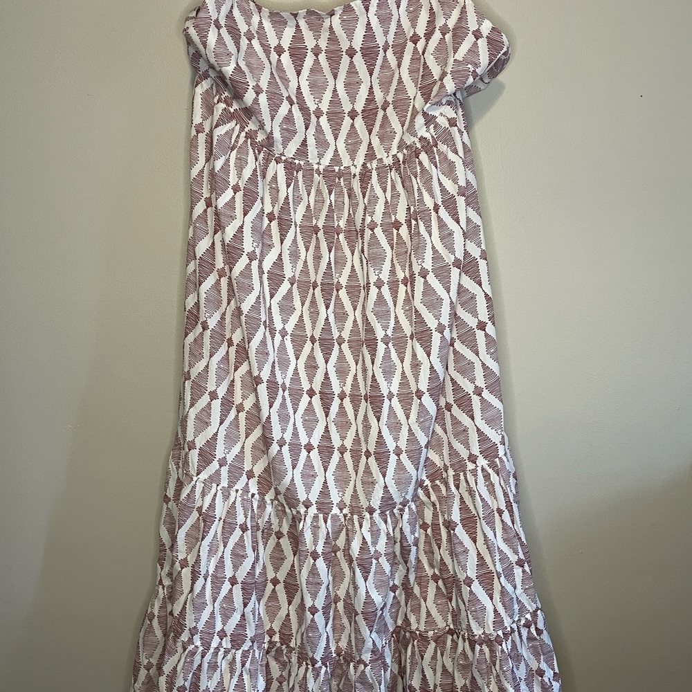 Anthropologie Square-Neck Tiered Midi Dress Size X-Large - Picture 6 of 9